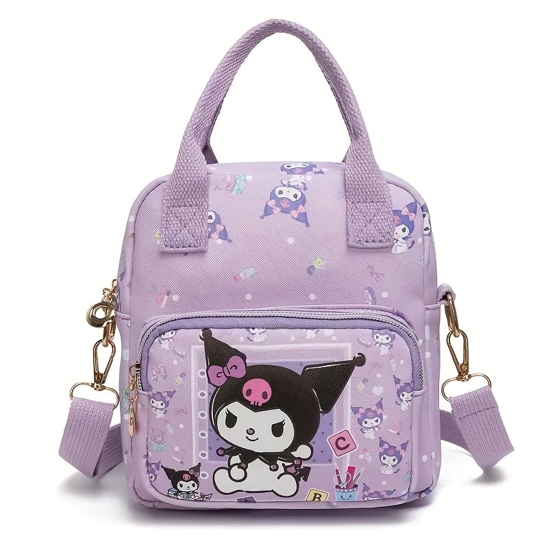 #cs-019, Design Cartoon Printed Teenager's Handbag, Zipper Design Large Capacity Storage Crossbody Bag Computer Bag, Detachable Shoulder Strap Design Shoulder Bag, Daily Travel Use, For Teenager