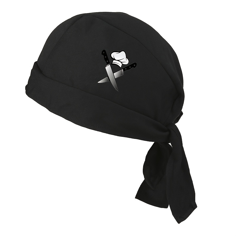 1pc Skull & Knives Chef Pirate Bandana, Breathable Quick Drying Running And Cycling Pirate Wrap