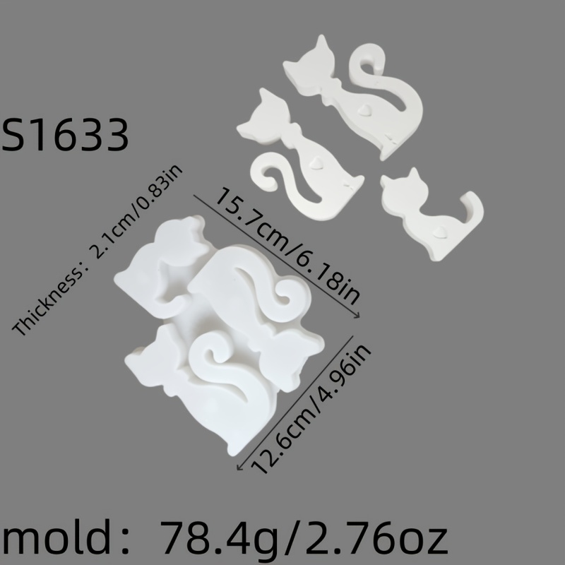 Image of Resin Casting Molds For A 3d Cat Family, Candle Silicone Molds, Plaster Ornament Silicone Molds, Silicone Molds For Home Decor, Epoxy Resin Molds 78.4 S1633