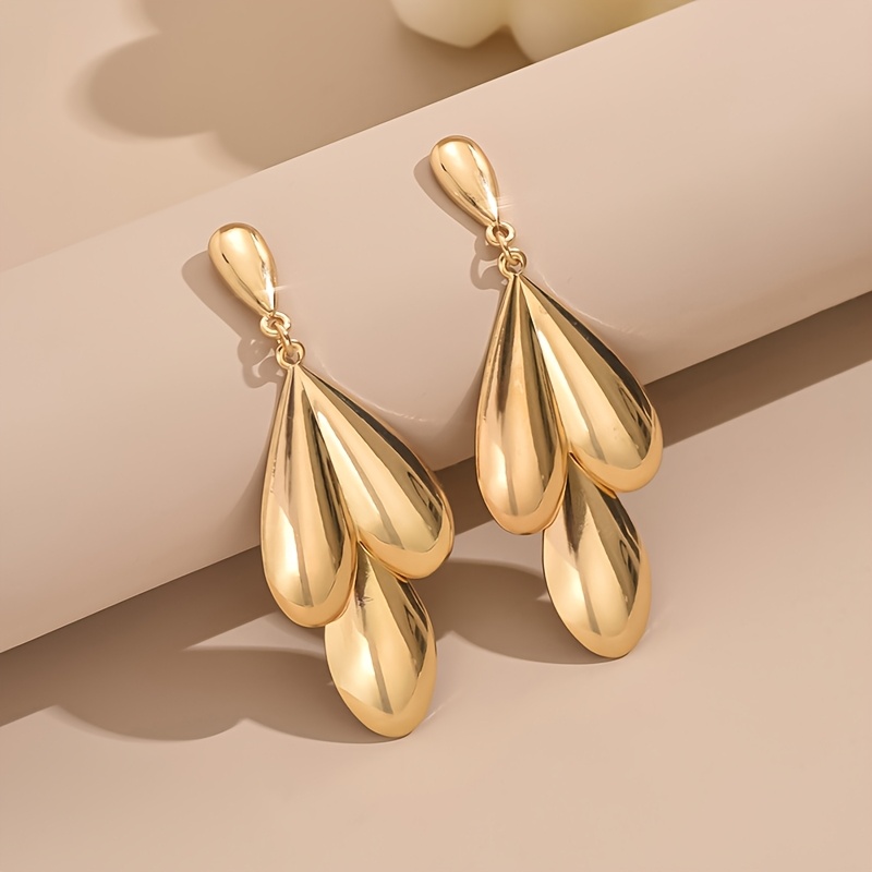 Exaggerated Glossy Teardrop Earrings for Women, Statement Style