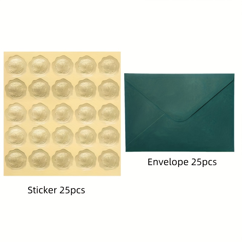 E-shop 50 Stück A7 Elegante Dunkelgrüne V-Falt-Umschläge, Premium Papier, Selbstklebend, Geeignet für Hochzeiten, Dankeskarten, Einladungen