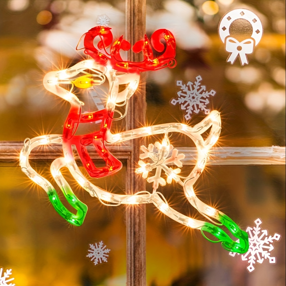 

Lighted Reindeer Christmas Window Silhouette Decoration Christmas Lights For Christmas, Party, Home, Patio Lawn, Garden