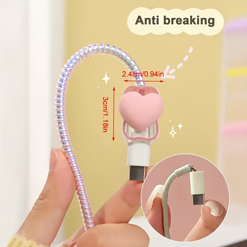 new 4pcs heart shaped 59 06 inch cable protector set