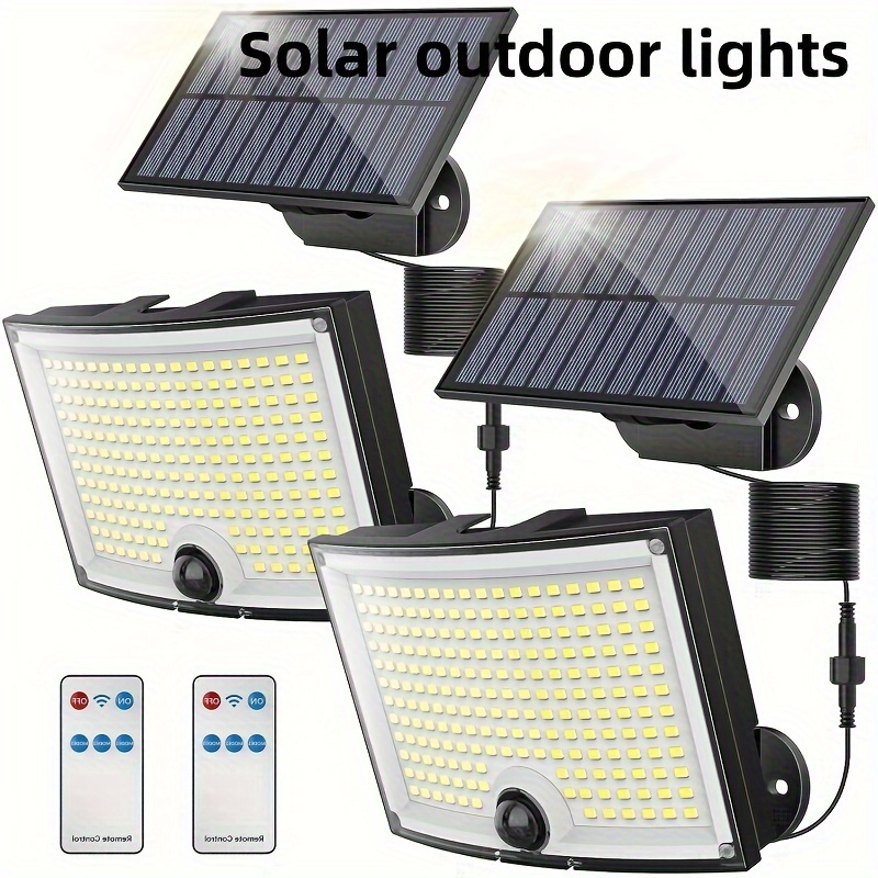 

Solar Outdoor Light, 3 Modes Of Outdoor And Garage Solar Safety Spotlight, 202 Led Motion Sensor Outdoor Light With Independent Solar Panel Solar Floodlight 16.4 Foot Cable