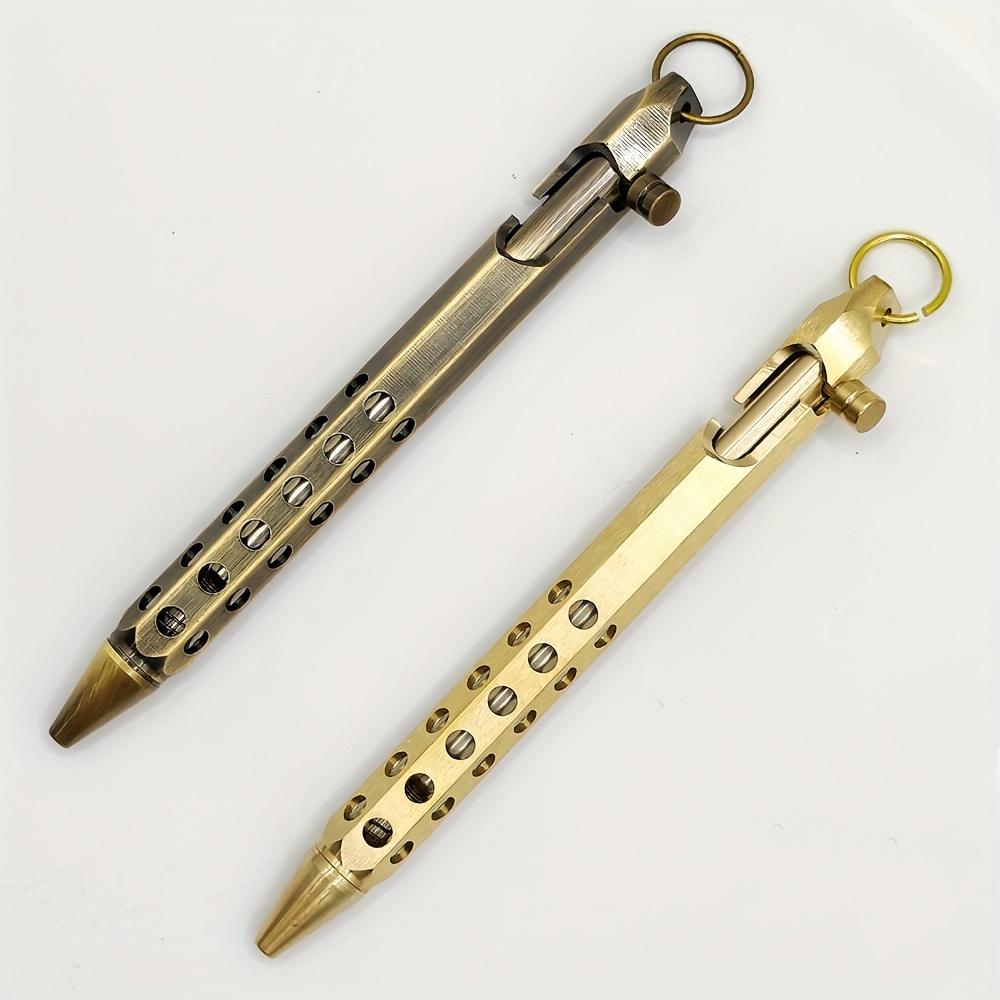 

Vintage Brass Hexagonal Pen: , Twist Closure, Ink Flow, And Retractable Fountain Pen