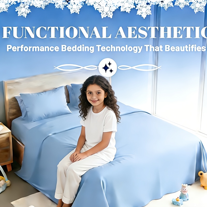 Set of Breathable Bamboo Bed Sheets Including Fitted Sheet And Pillowcases, Suitable for Children And Available in Queen And Twin Sizes. These Cooling Sheets Have Deep Pockets for Hot Sleepers And Make Excellent Gifts