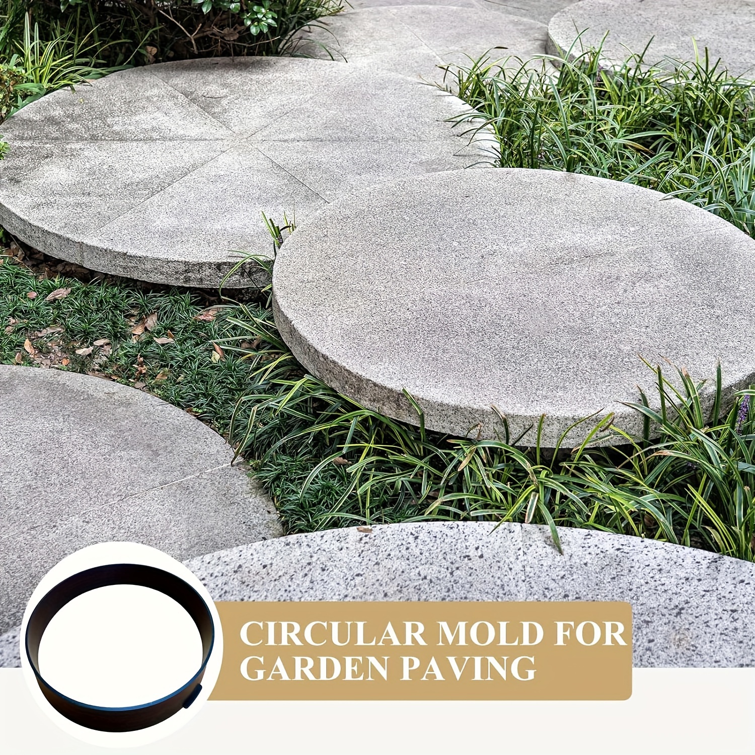 

1pc O-shaped Round Cement Mould 34cm × 34cm × 4cm Concrete Paving Mould, Courtyard Garden Stepping Stone Mould, Plastic Molding Floor Tile Mould