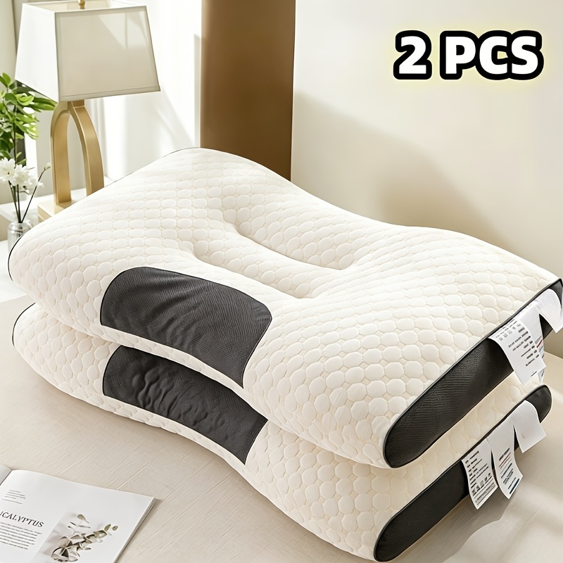Image of 1/2pcs Soft And Durable Neck Pillows, Thin&medium Thickness Pillow,, Premium , Wicking And Breathable Fabric, Use For Side And Back Sleeper, Perfect For Living Rooms And Bedroom