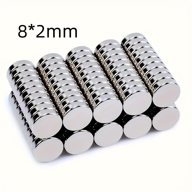 

100pcs 8x2 Mm Neodymium Magnets Disc Magnets, Nickel Copper Nickel Coating, Magnets, Round, Suitable For Offices