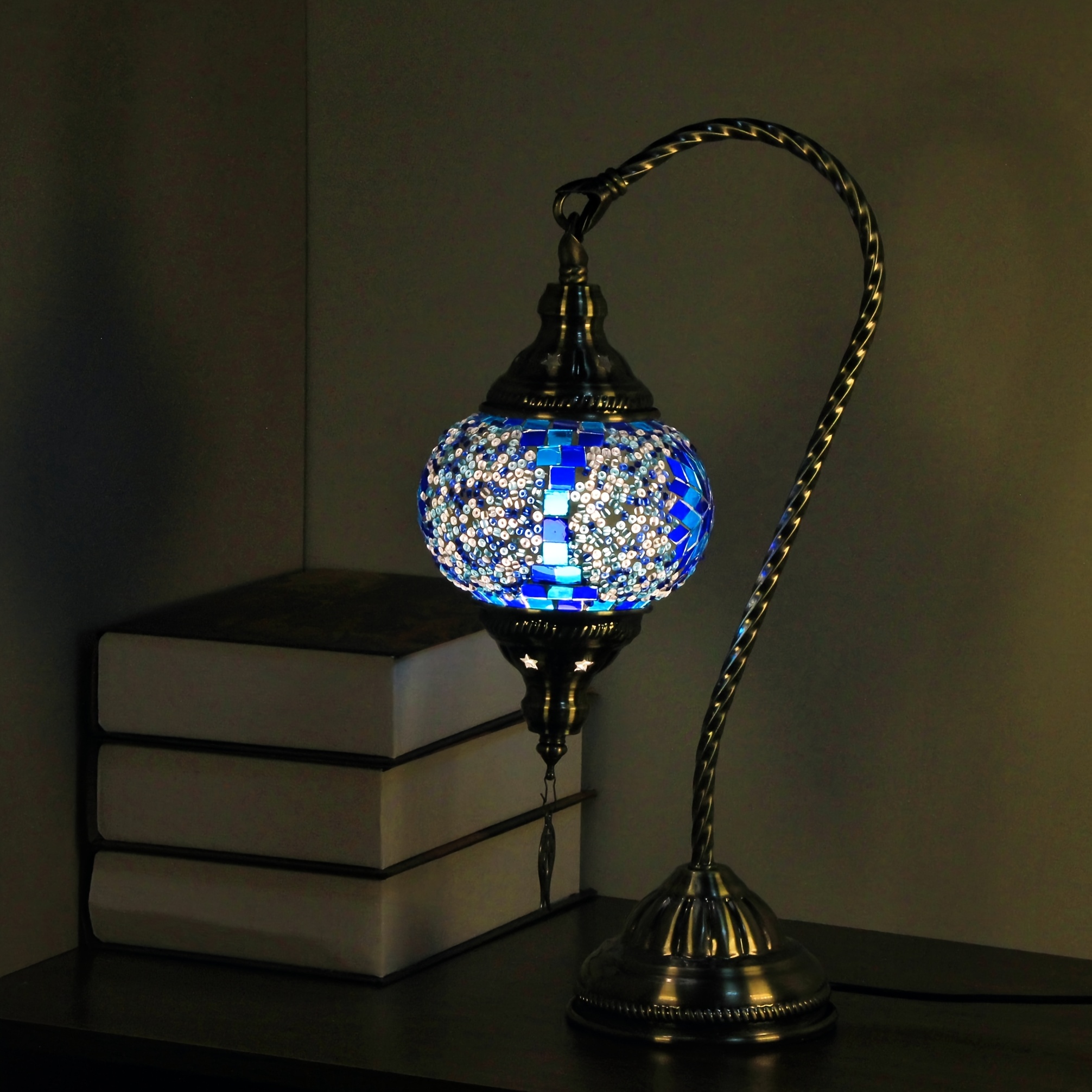 Turque Mosaïque Table Lampe, Superbe Style Marocain, Unique Globe Abat