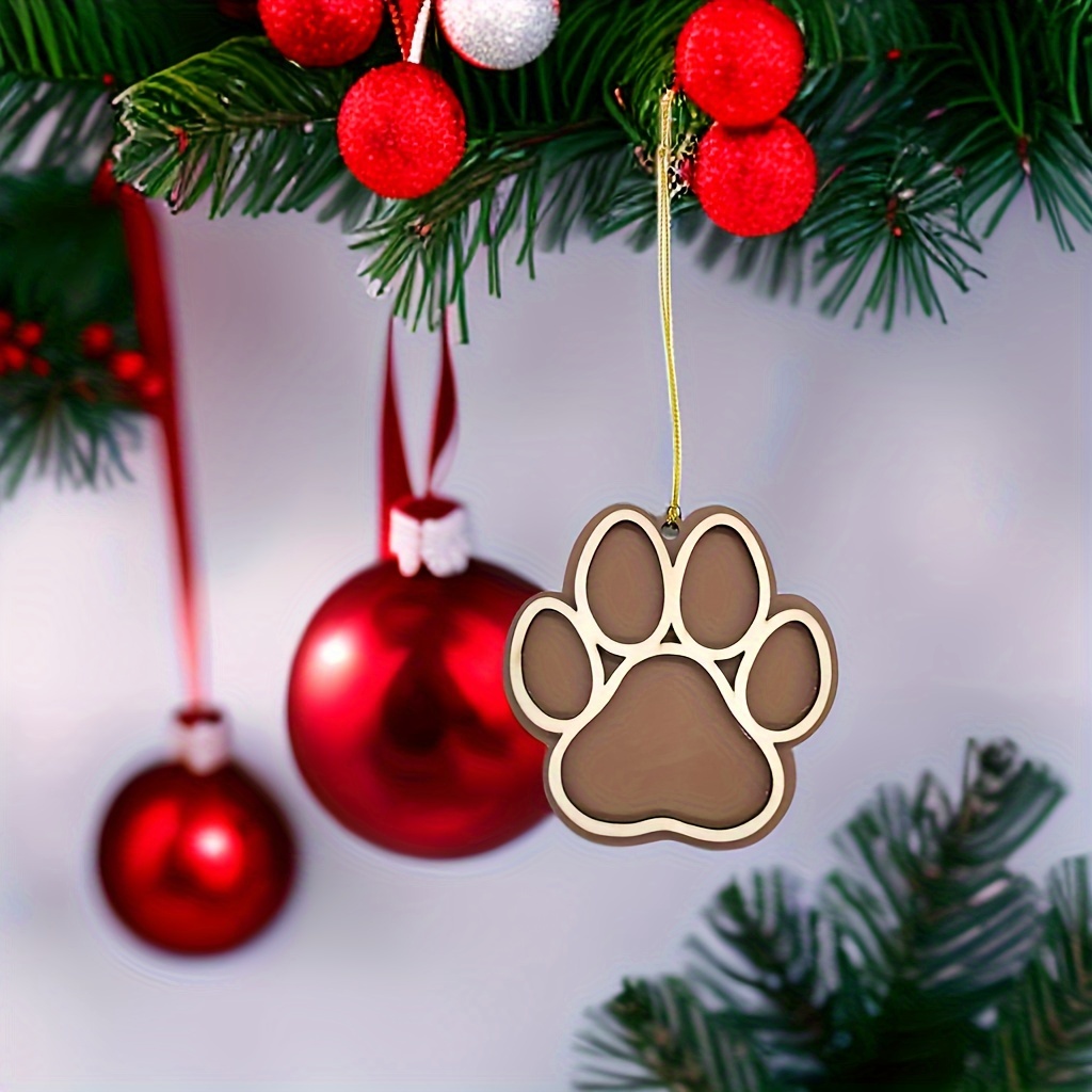 

[customer ] Christmas Paw Wooden Ornament - Tree Decoration, No Power Needed, Design