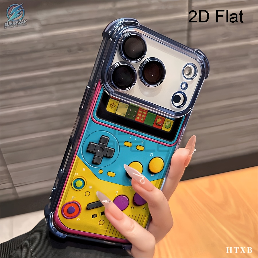 2d Flat Phone Case: Cartoon Game Console Design Mobile Phone Cases With Electroplating And Tpu Materials, As Well As 17, 16, 15, 14, 13, 12, 11 Pro Max