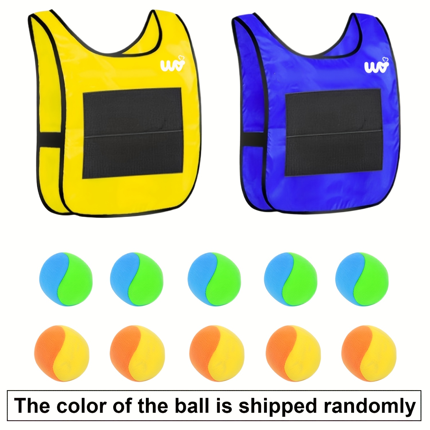 Image of Teenager Game Dodgeball Set (random Ball Color), Includes 2 Sets Of Vests And 10pcs Ball Sticky Vest Set, Outdoor Sports Game Toy, Group , Yard Game, Beach Toy, Game Toy, Interactive Game, Outdoor