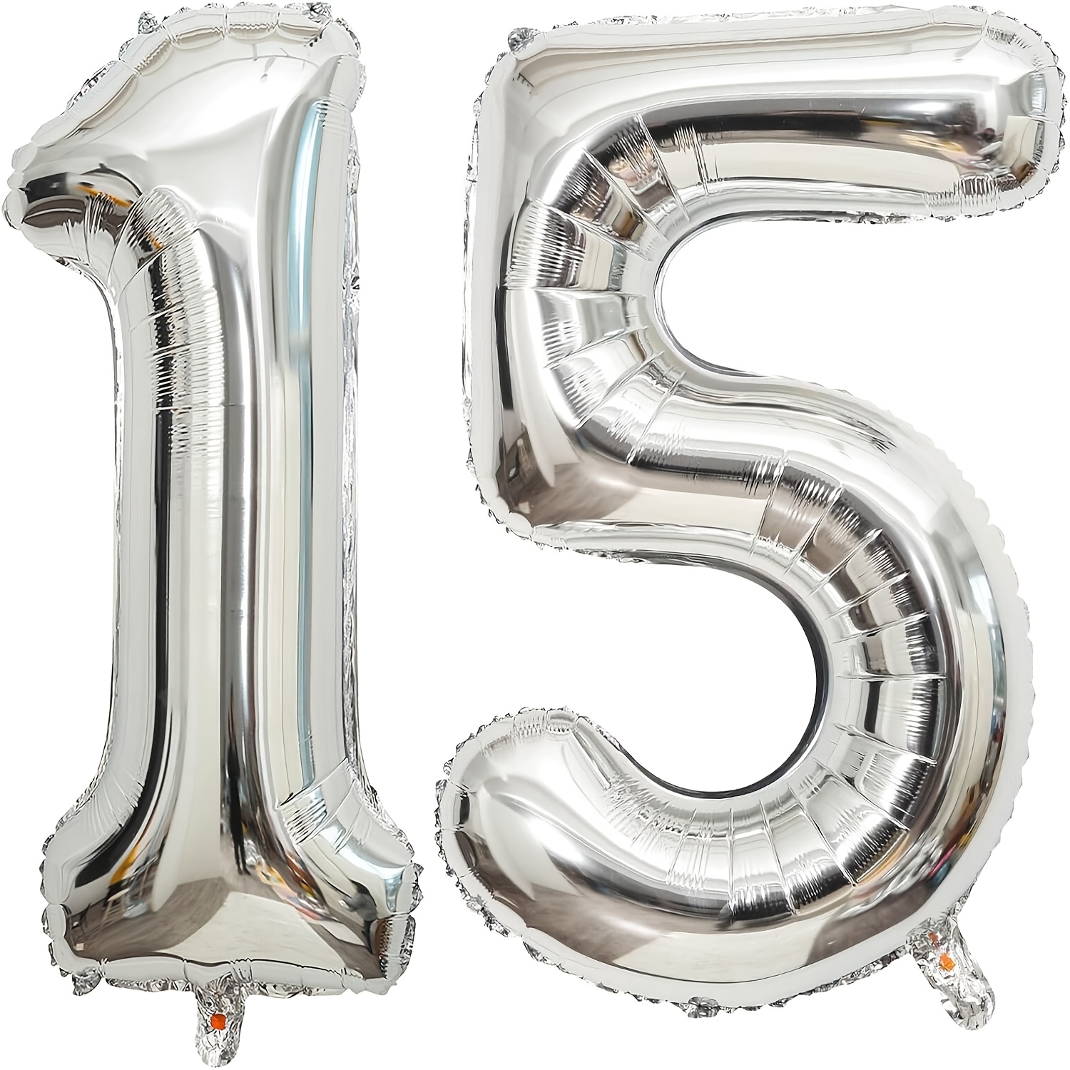 32 Inch Silvery Number 15 Balloons, Jumbo 15 Or 51 Balloons, Silvery Birthday 15 Balloons, 15th Birthday Anniversary Party Decorations