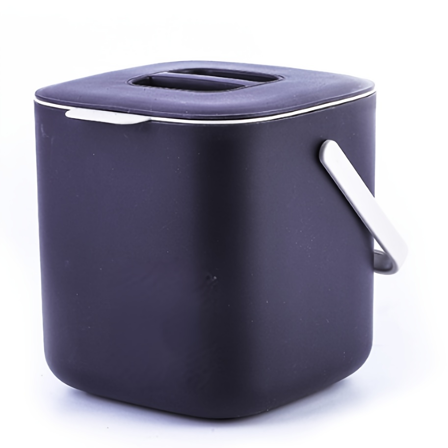 Image of 4l Portable Covered Trash Storage Bin, Creative Desktop Household , Plastic Dry And Wet Kitchen Trash Bin