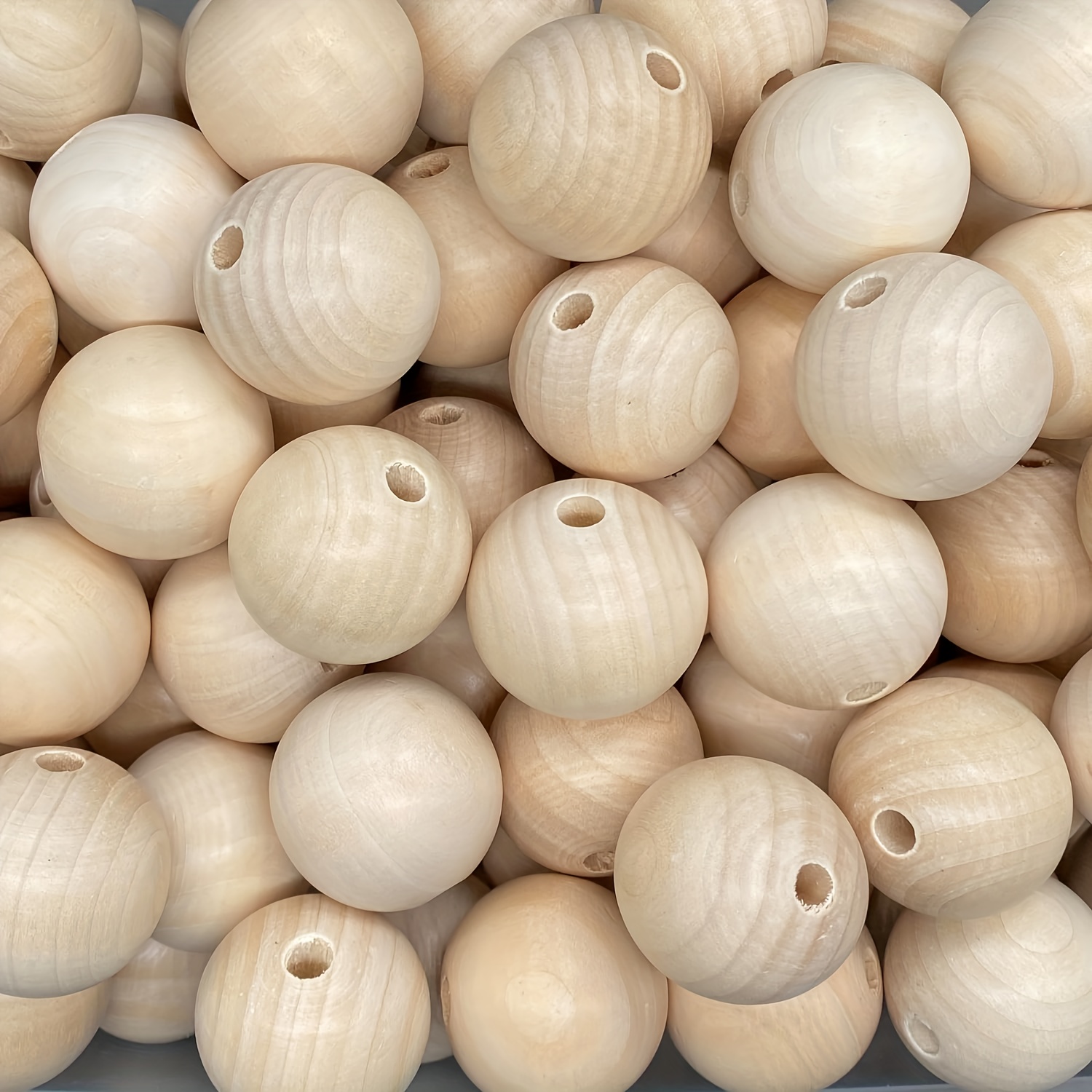 

30 Pcs Natural Wooden Craft Beads – 40mm Large Round Wood Ball Beads For Diy Projects, Jewelry Making, Decorations