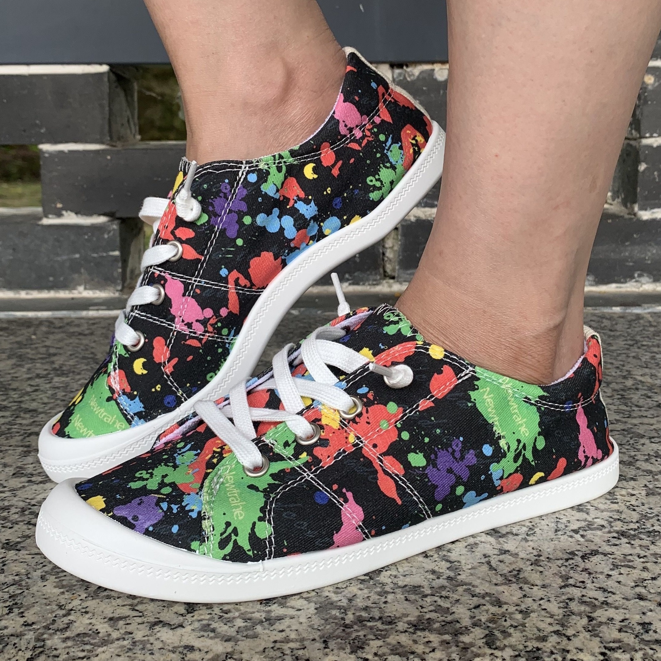 

Women's Colorful Splatter Print Fashion Sneakers, Casual Low-top Canvas Shoes, Comfortable & Lightweight Flat Shoes