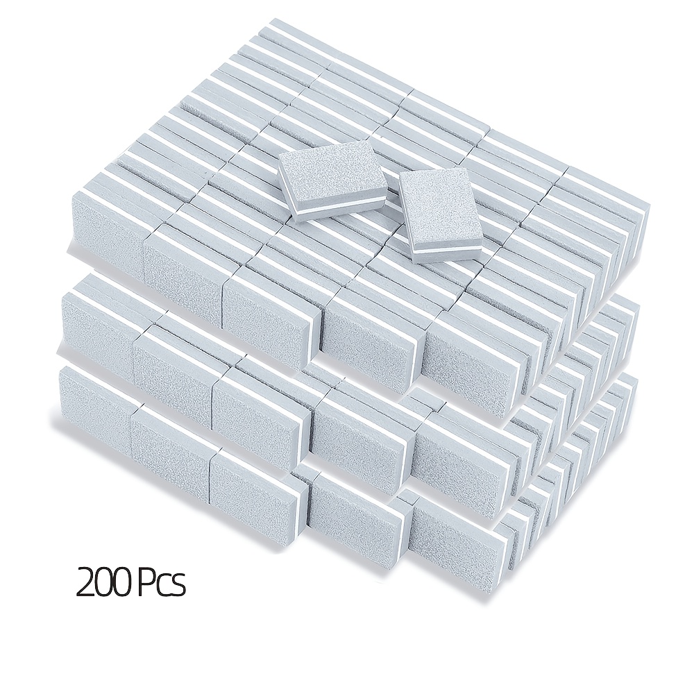 TEMU 200pcs/Sac Bloc de Polissage Éponge Douce à Haute de Qualité, Coloré Portable, Mini Polisseuse à Ongles, Grain 100/180, Outils d'Art pour