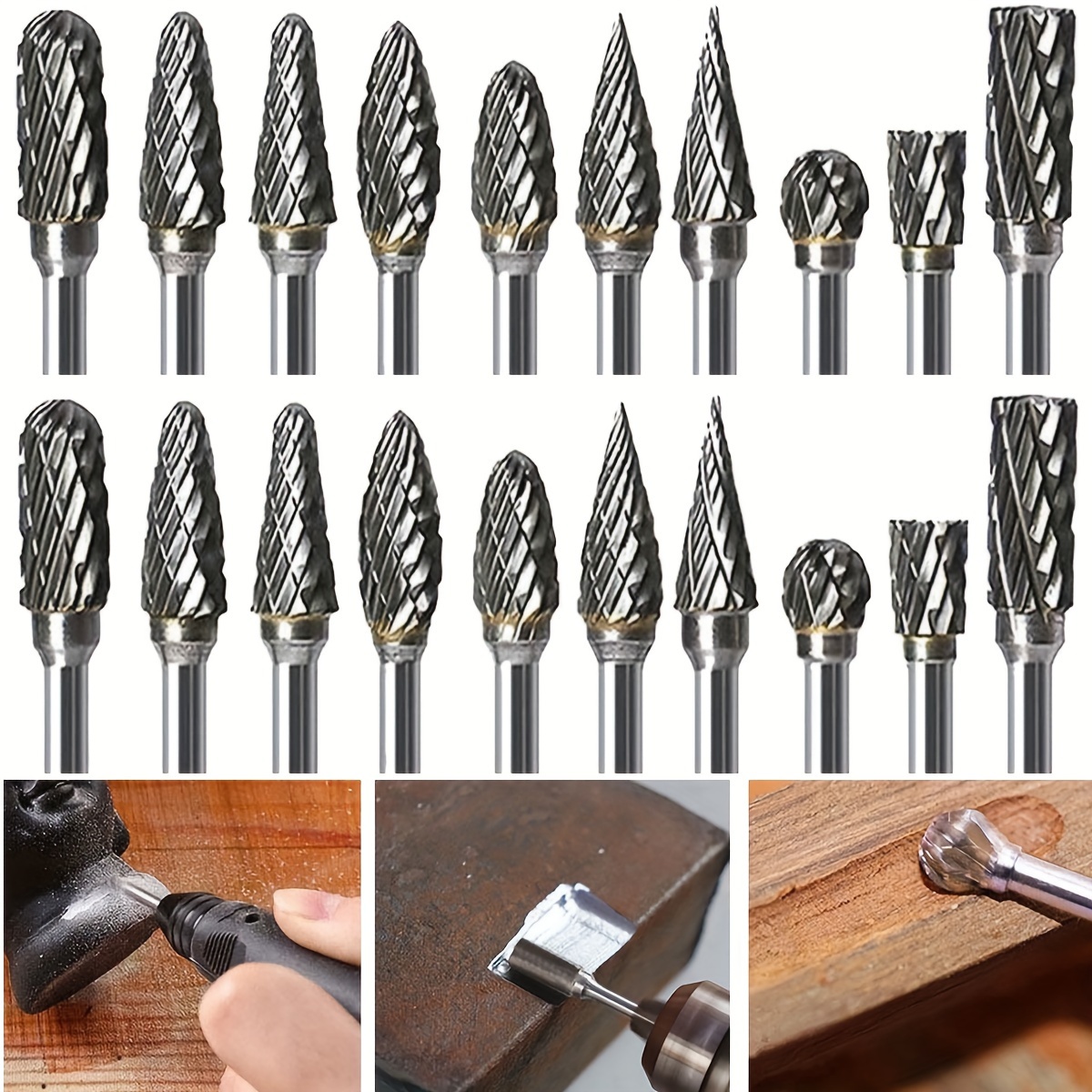 

20pcs Burr Set - For Wood & Metal , , And Polishing - For Diy