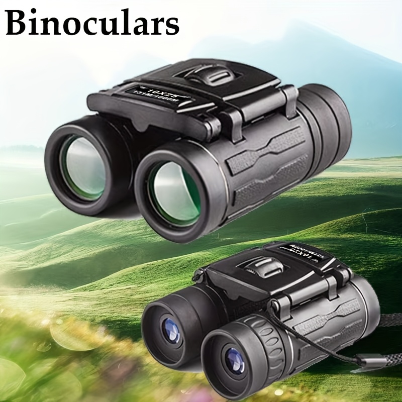 TEMU [optical Glass] 10x Magnification, Small Binoculars With Lanyard, Professional Binoculars, Portable Binoculars, Compact Adult Binoculars, Hiking