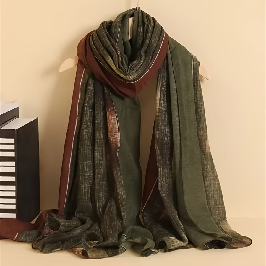TEMU Heren Gradient Ombre Gestreepte Sjaal - Multicolor Ombre Kleurveranderend - Zachte Casual Winteraccessoire Geschikt voor Valentijnsdag,