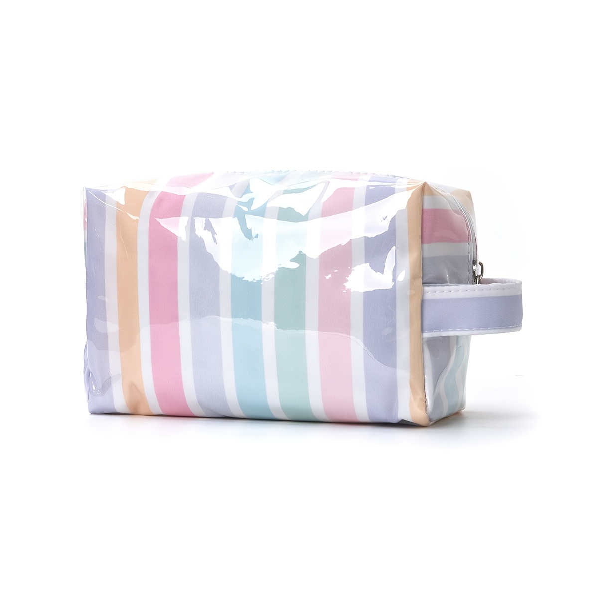 TEMU 1pc Of Striped Cosmetic Bag For Men And Women, Necessary Large-capacity Storage Bag For Travel, Cosmetic Storage Bag, Travel Storage Bag, Ideal
