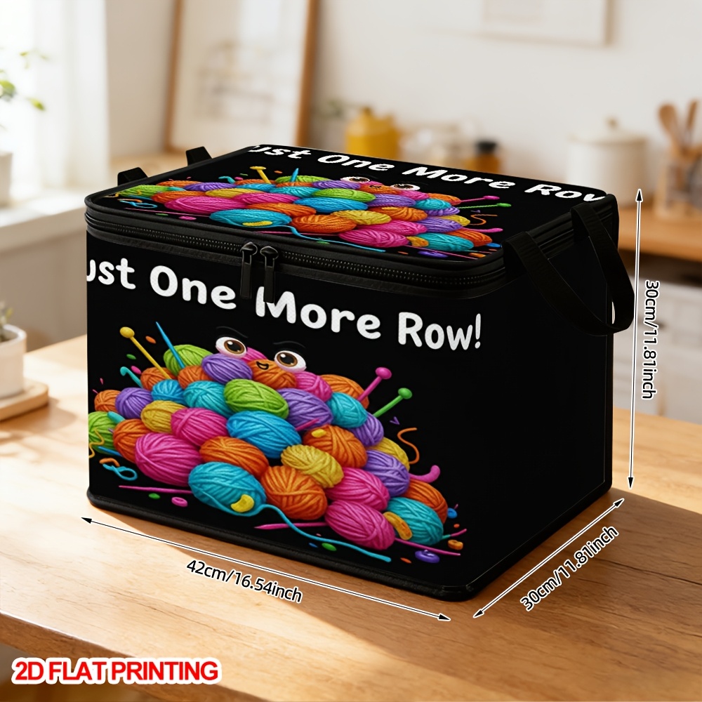 TEMU 2d Flat Printing 1pc Yarn Balls Pile Lidded Storage Bins, Soft Fabric, Clothing Cover Storage Box, Large Capacity Foldable Storage Bag Suitable