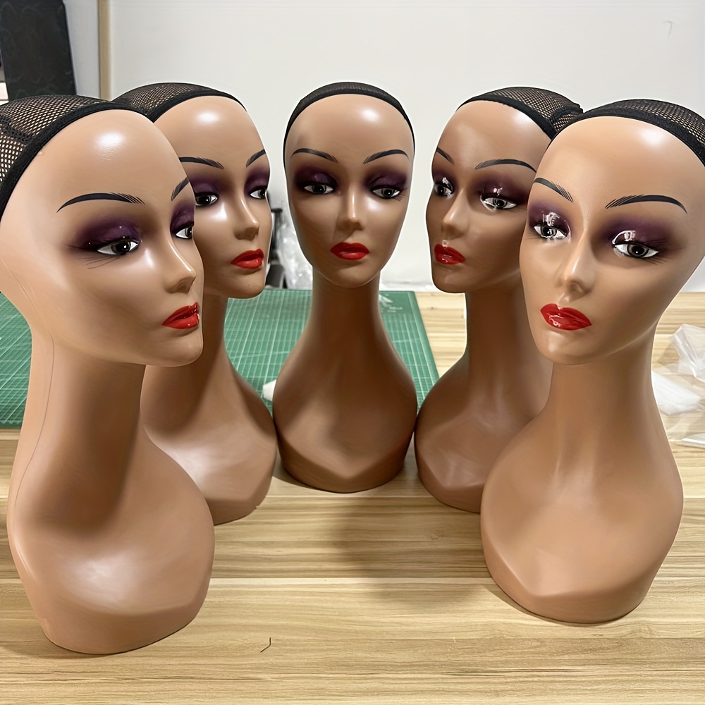 Tête De Mannequin Réaliste Femme - Présentoir à Perruques, Tour De Tête 53 Cm, En PVC, Neuf