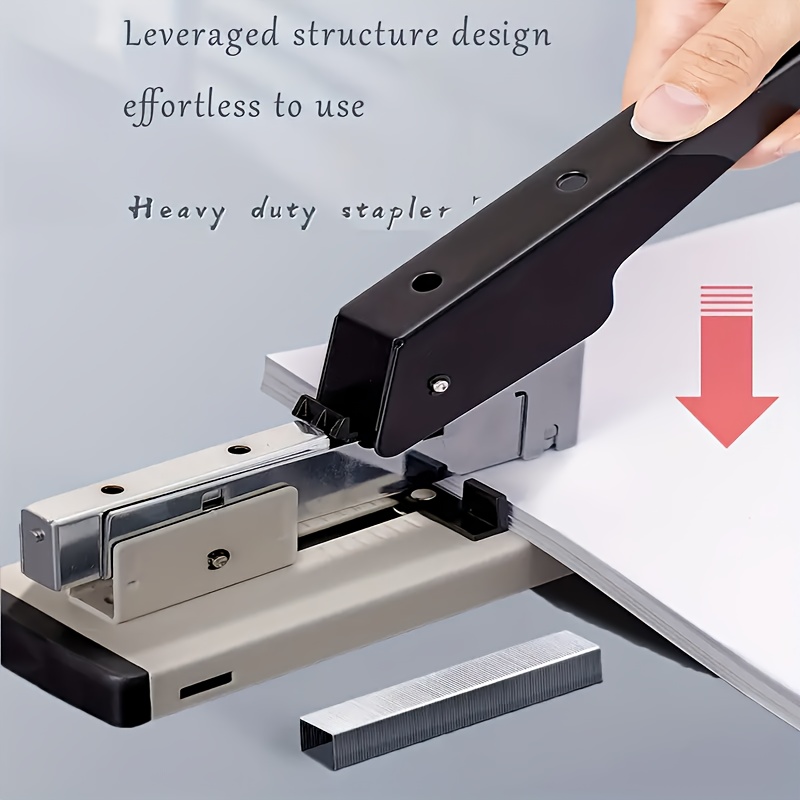 

Heavy-duty Long Arm Desktop Stapler With 120-sheet Capacity - Smooth, Effortless Stapling, Metal Construction For Office Use, Space-saving Design