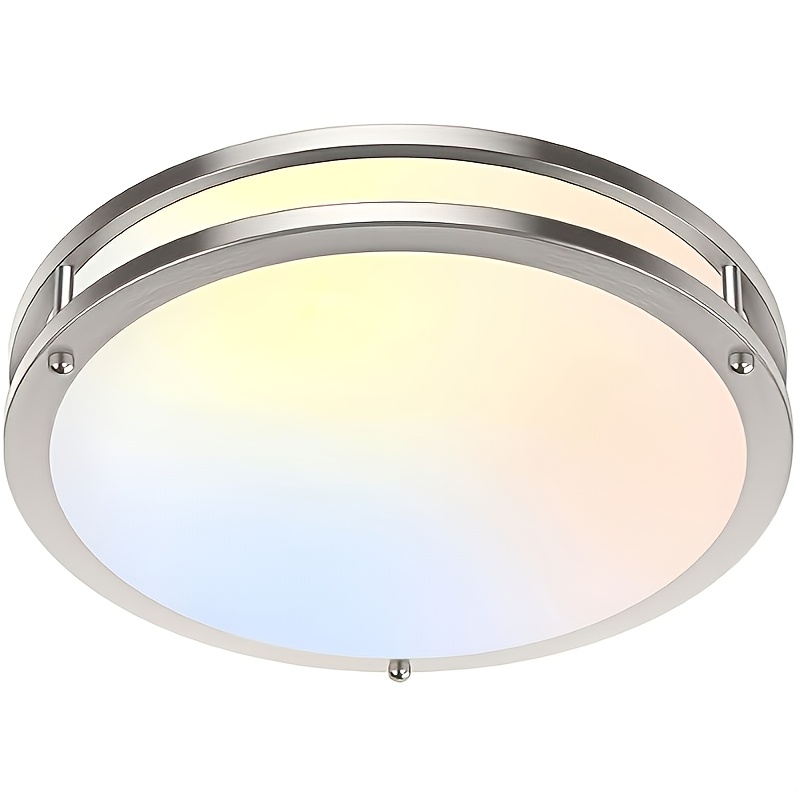 TEMU Modern 13-inch Double-ring Led Flush Mount Ceiling Light (1 Pack) -36w Dimmable (compatible With ), 120v, 5-level Adjustable Color Temperature
