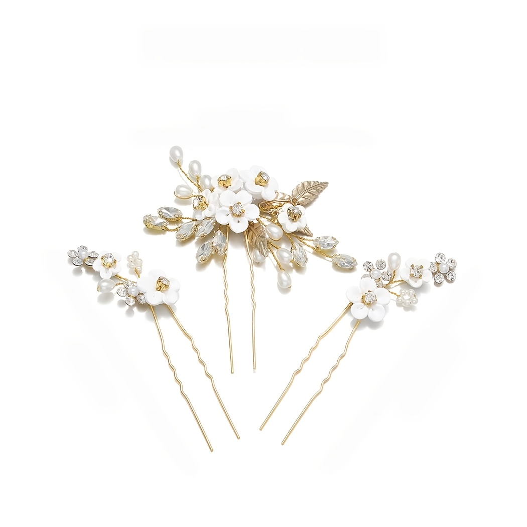 3pcs Bride Wedding Dress Hair Additions Headwear