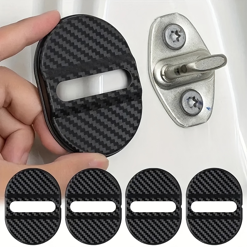 

4pcs Universal Car Door Lock Plate Protector, Door Entry Guard, Anti-vibration Rubber Pad Sticker, With Other Plastic Material For Car