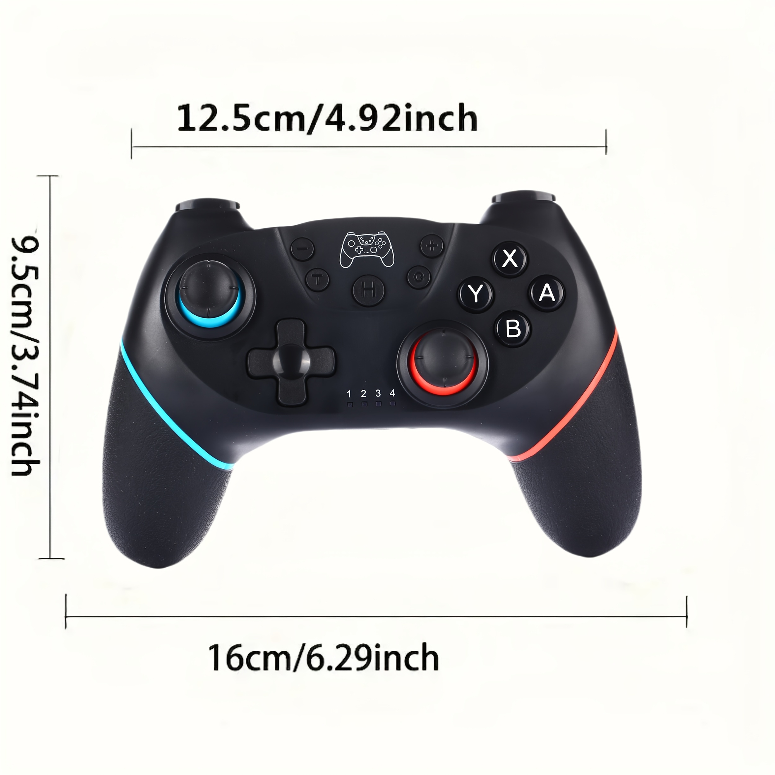 Wireless Professional Controller for Switch, Switch Lite, Switch OLED - Motion Sensing, Adjustable Turbo, Dual Analog Sticks, Blue & Red Accents, Ideal for PC/IOS, Gaming Controller|Ergonomic Design|Adjustable Turbo