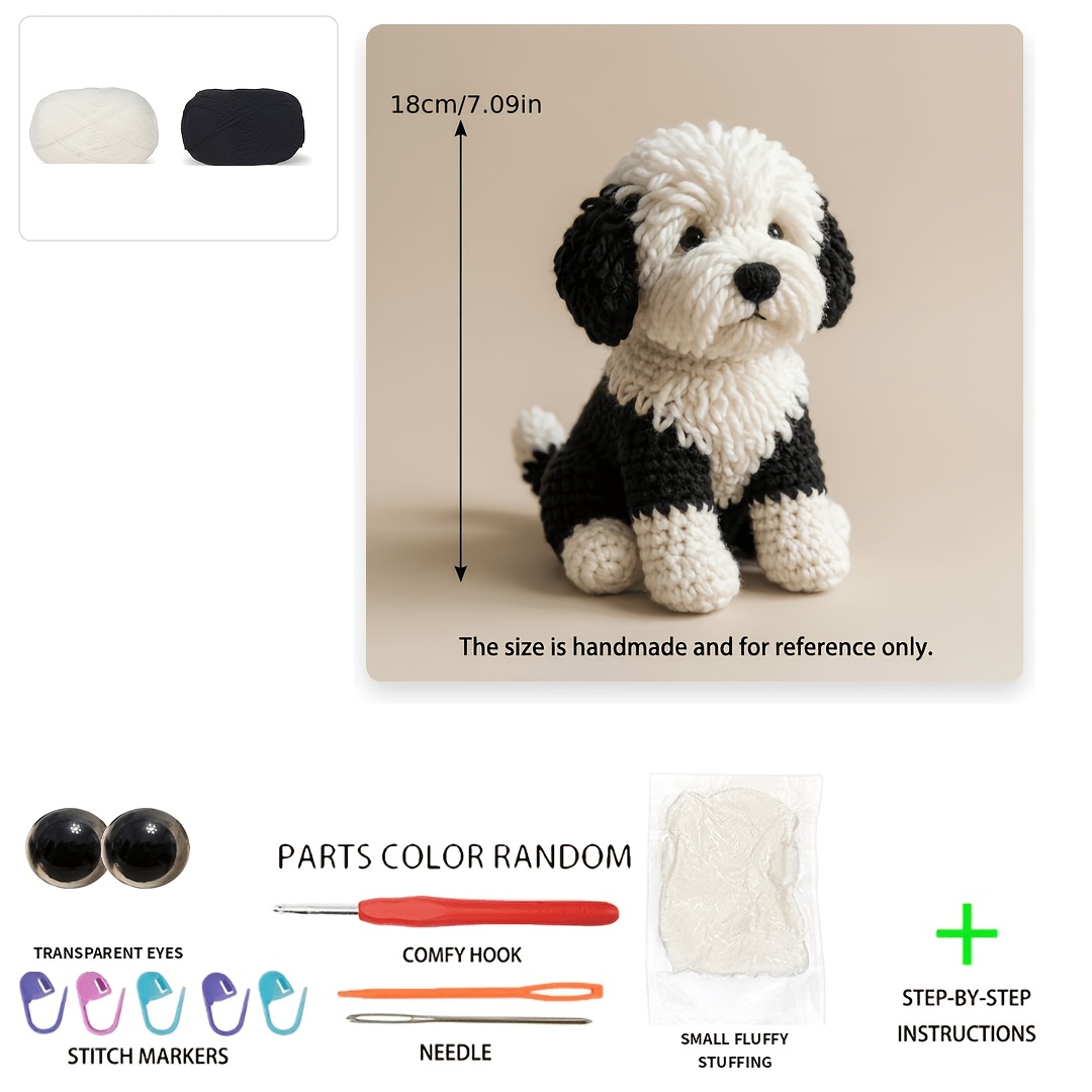 TEMU 1 Set, Puppy Crochet Kit, A Must-have Crochet Kit For Adults(not A Finished Product, Requires Hand Knitting)- Crochet Amigurumi Kit- Crochet Kit