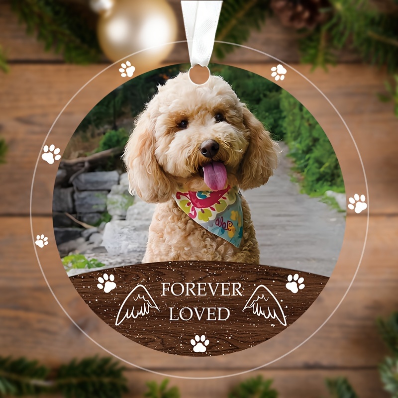 

Personalized Merry Christmas Pet Ornament: 3.9x3.9in Acrylic Dog Hanger With '' Message - Perfect For Christmas Tree Decorations