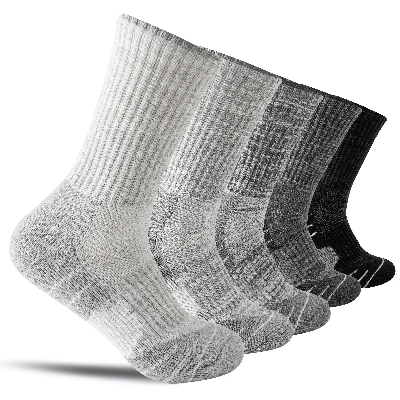 E-shop 5 Paar Merinowoll-Wandersocken für Frauen und Männer, Kompressionsunterstützung, Schweißabsorption, atmungsaktiv, dick, kuschelig, für