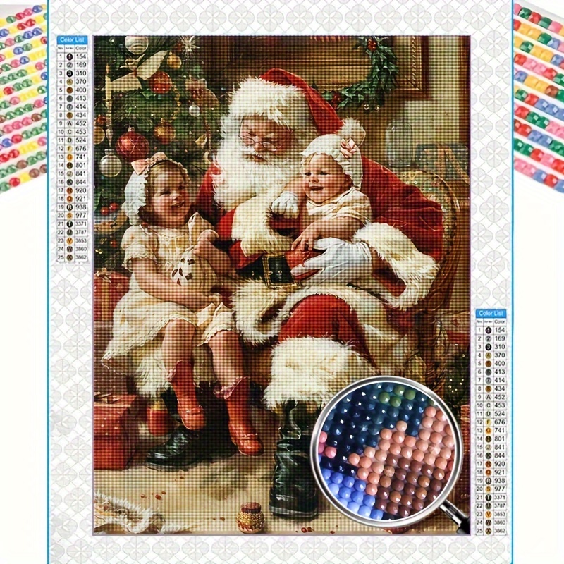 

Classic Christmas Santa Diamond Painting Kit, 30x40cm/11.8x15.8in, Mosaic Wall Art, Suitable For Beginners, Perfect For Home, Office, Or Christmas Gift