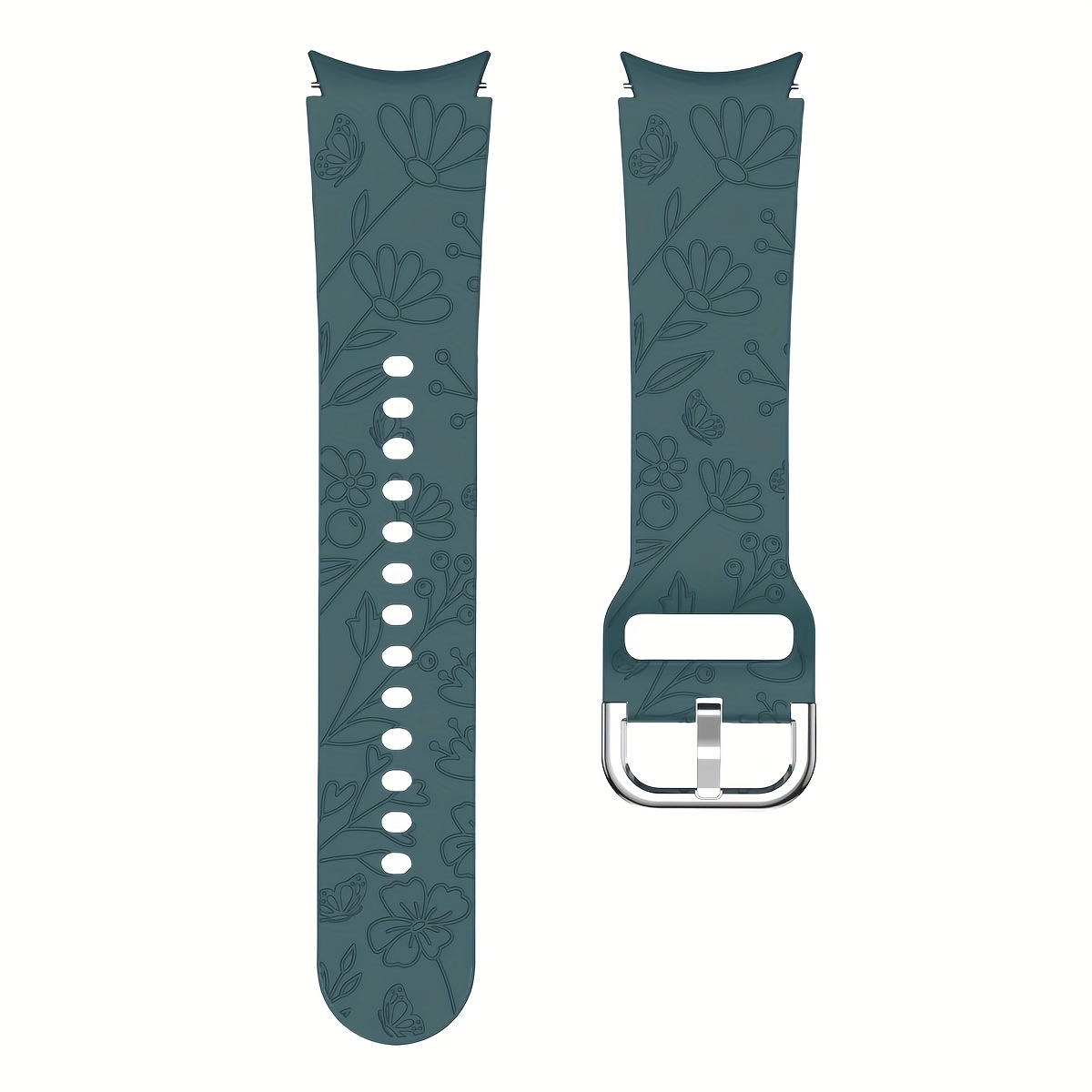 20mm Soft Engraved Smart Band, Watch Strap Compatible With Galaxy Watch 7/6/5/4/fe, Featuring A Creative Daisy Engraving