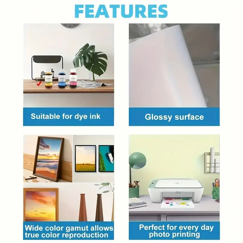 Carta Fotografica Lucida 200 Fogli Combo - A4, 10x15, 13x18 Cm, Per Stampanti Inkjet - Foto 8