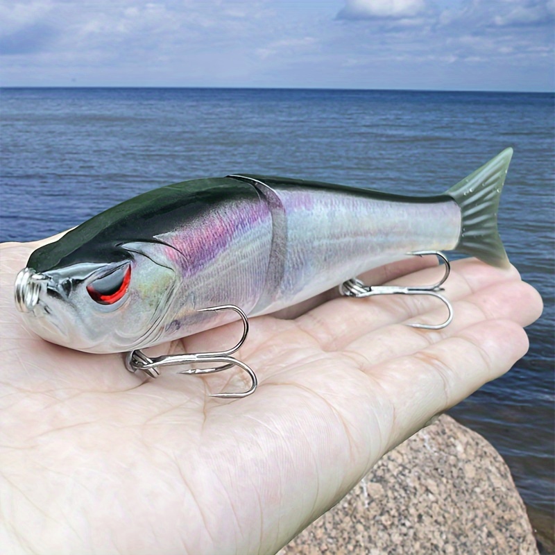 Image of 1pc Lifelike 62.5g Fishing Lure With Soft Tail And Rattle Beads - Dual-section, Hard Bait For Freshwater & Saltwater Angling