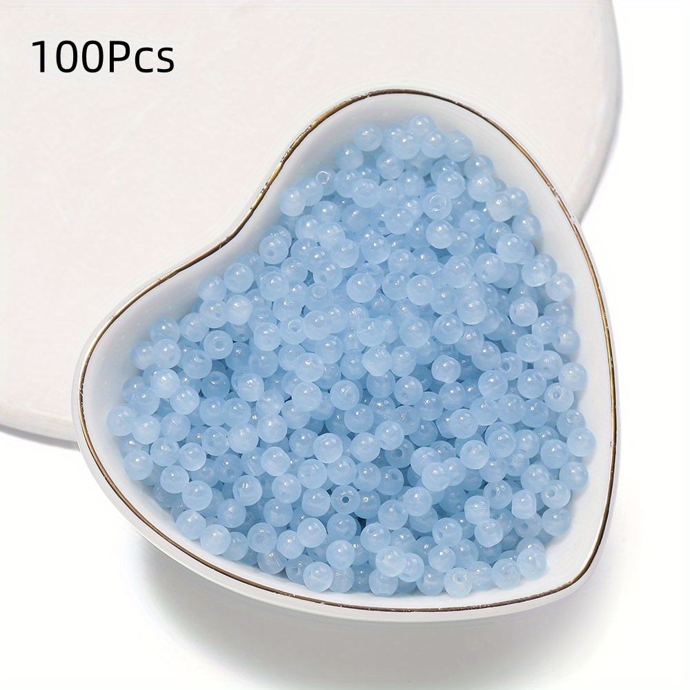 TEMU 100pz Perline di vetro da 3 mm, perline distanziatrici , portachiavi, braccialetto, collana per forniture per di gioielli