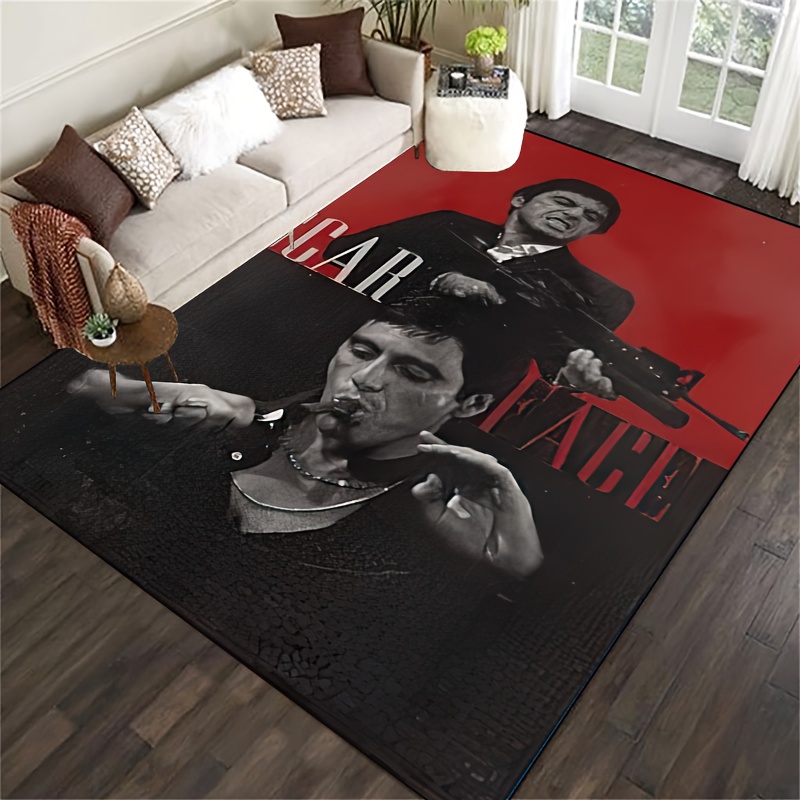   man   and gun area rug   polyester non slip machine washable ideal for living room bedroom hallway outdoor 15x23 19x31 31x47 39x59 47x63 63x78 inches details 3