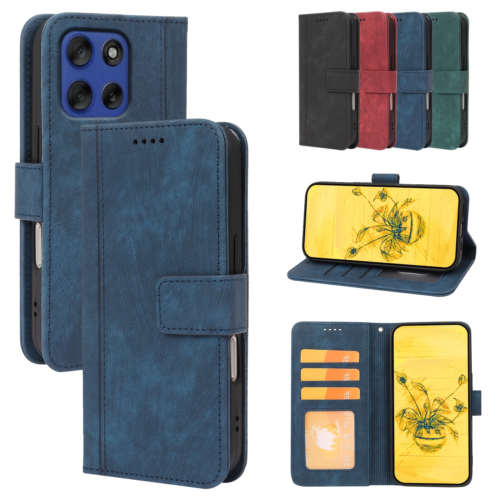 TEMU Phone Case: [for Moto Wallet Case]suitable For Moto G56 5g Flip Phone Case, Equipped With 3 Credit Card Slots And A Kickstand, It Provides