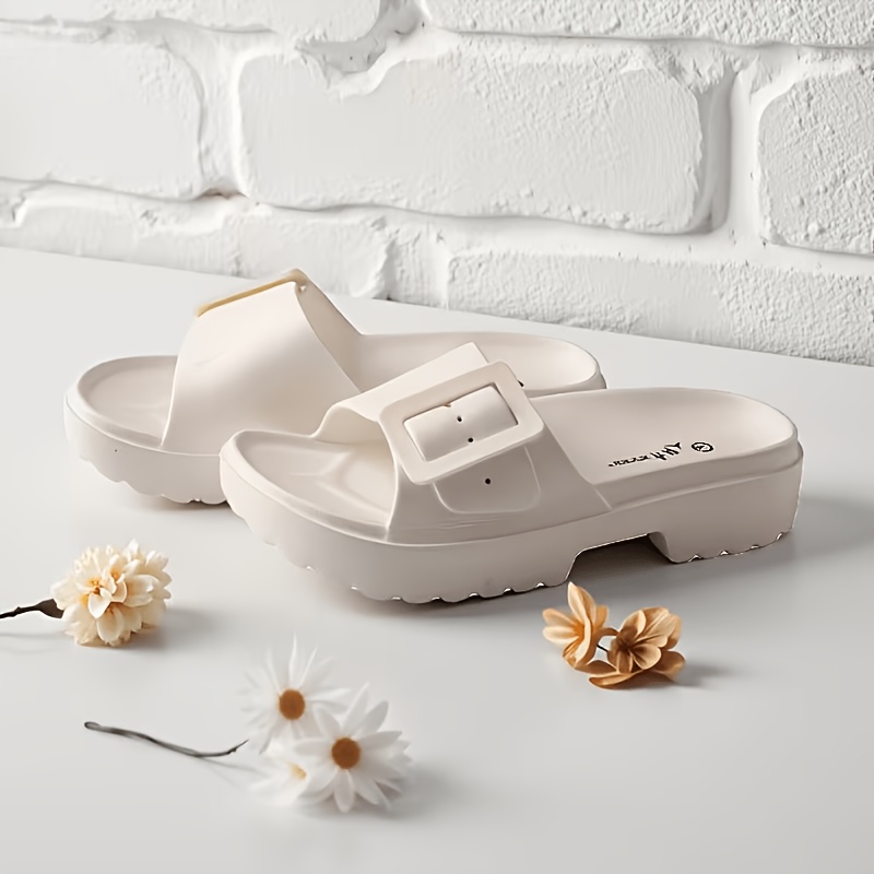 Image of Tma Eyes Fashion Plain Color Non-slip Sandals For Spring And Summer, Suitable For Indoor And Outdoor Use., Women Shoes