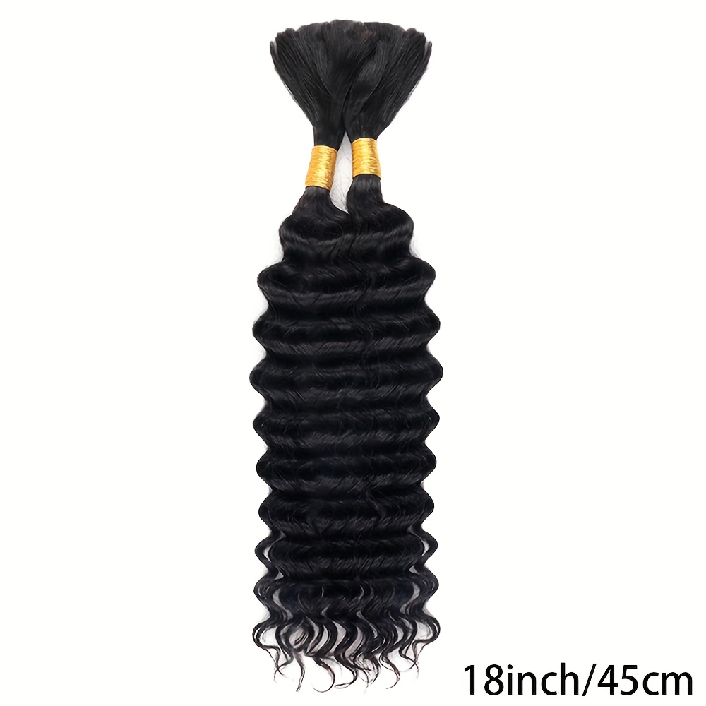 Deep Wave Human Hair Bulk Braids Deep Wave Bulk Brazilian - Temu