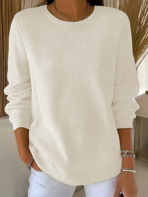 new autumn winter round neck fine long sleeve sweater warm and stylish and versatile relaxed style