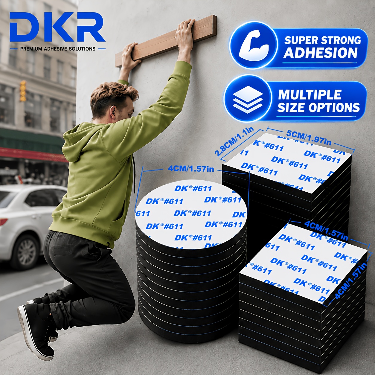 TEMU 60pcs Heavy-duty Double-sided Tape - Ultra Thick, Strong Adhesive, 3mm Thickness Suitable For Handicrafts, Decorations, Led Lights, From Local ,