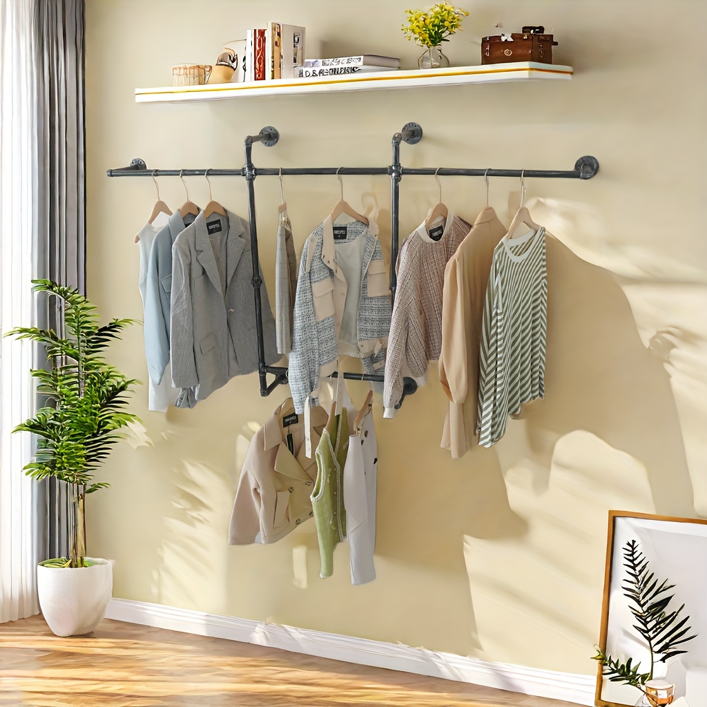 Decoración Tienda De Ropa Yawinhe Perchero De Pared Industrial