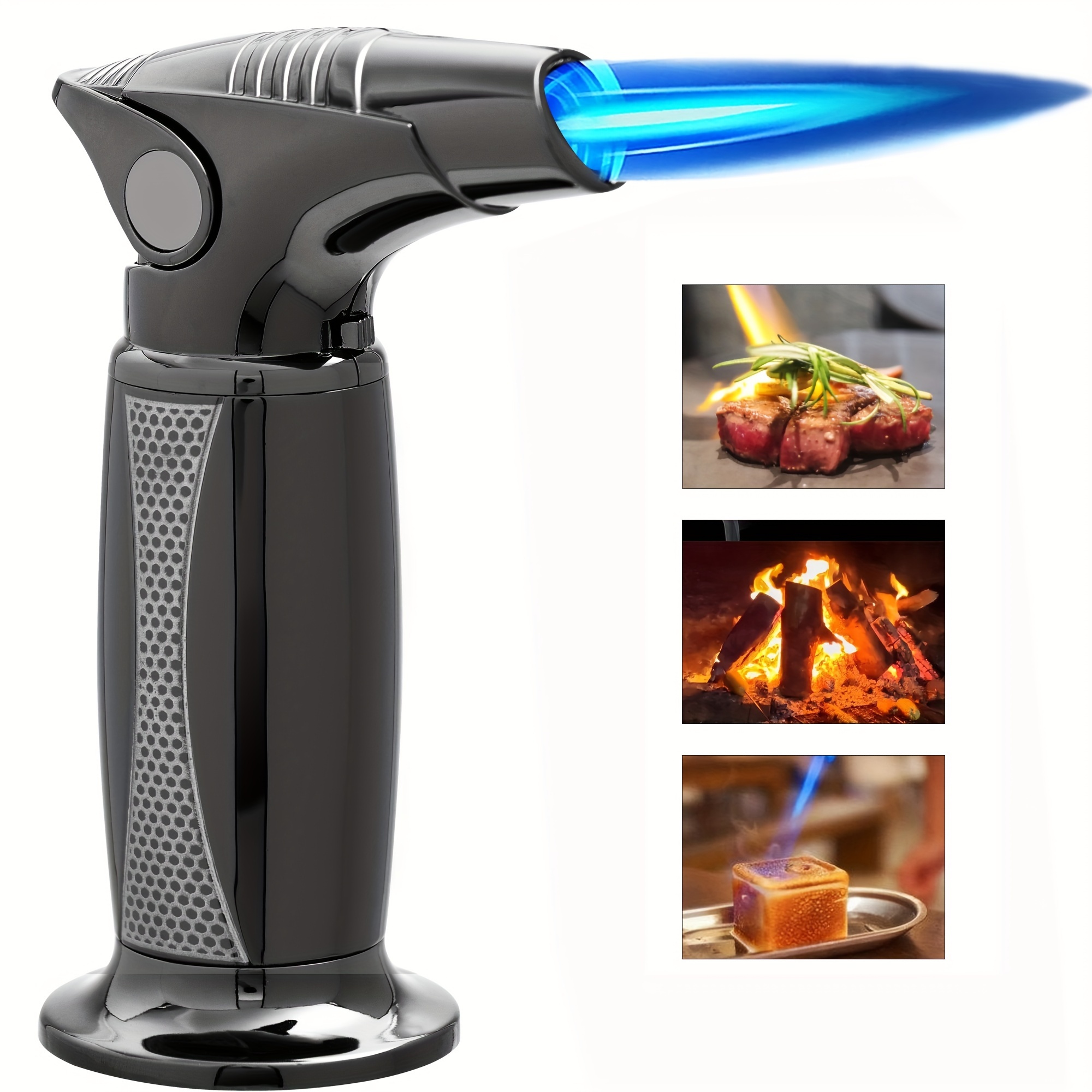 

Butane , Butane Torch, One-hand Operation Kitchen With Adjustable Flame For Bbq, Baking, Brulee Creme, Crafts And Soldering, Quality Baked Enamel Workmanship (butane Gas Not Included)