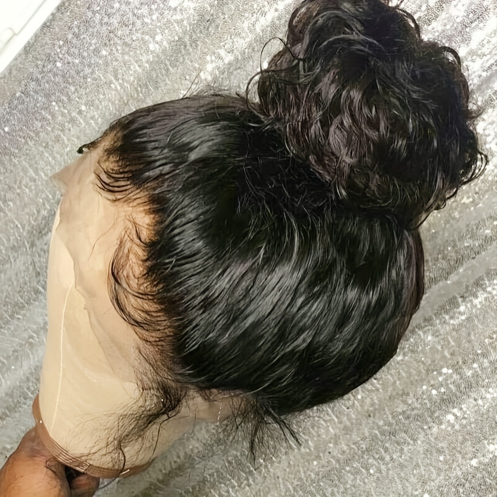 luxurious 26 water wave black lace front wig for women natural looking   hairline heat resistant synthetic fiber glueless with secure adjustable cap ideal for     synthetic lace front wig
